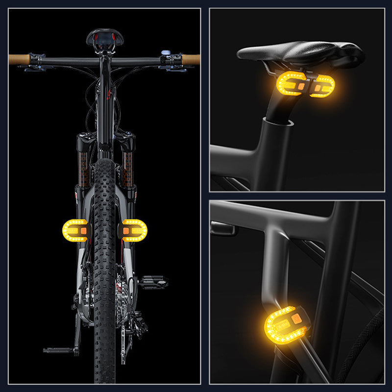 Bicycle Rear Light Wireless Remote Turn Signals USB Rechargeable