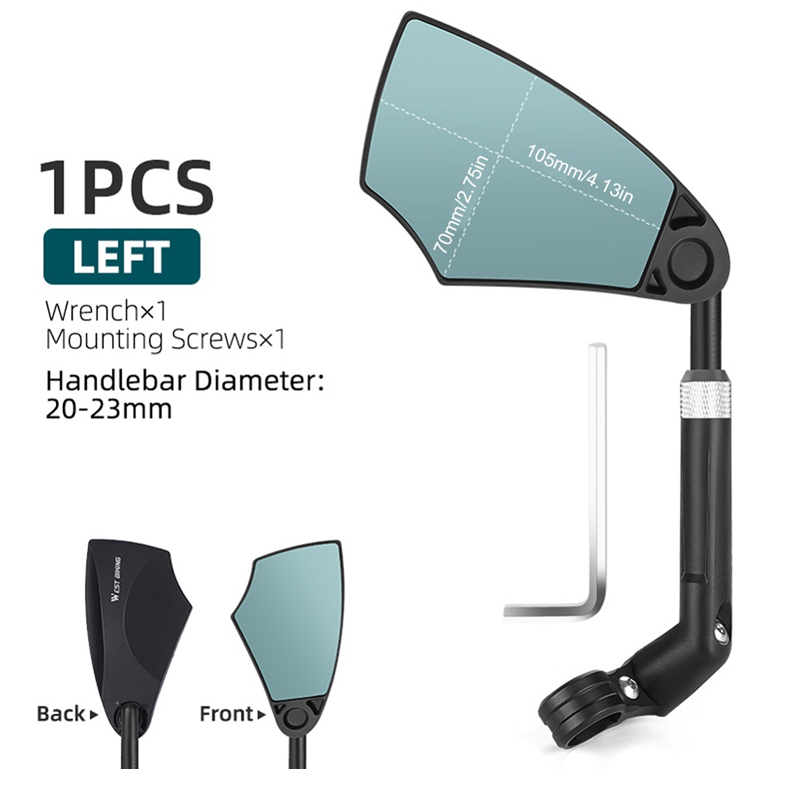 Bicycle Rearview Mirror 180° View & 360° Rotation
