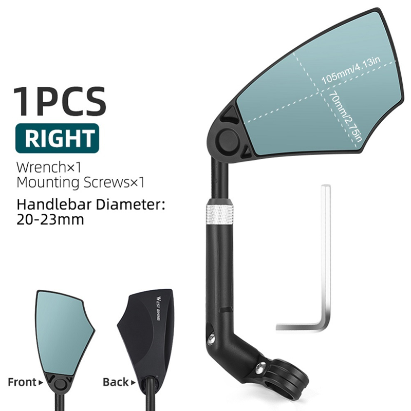 Bicycle Rearview Mirror 180° View & 360° Rotation