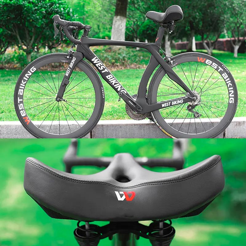Bicycle Saddle Ergonomic Foam Padding Weatherproof Leather