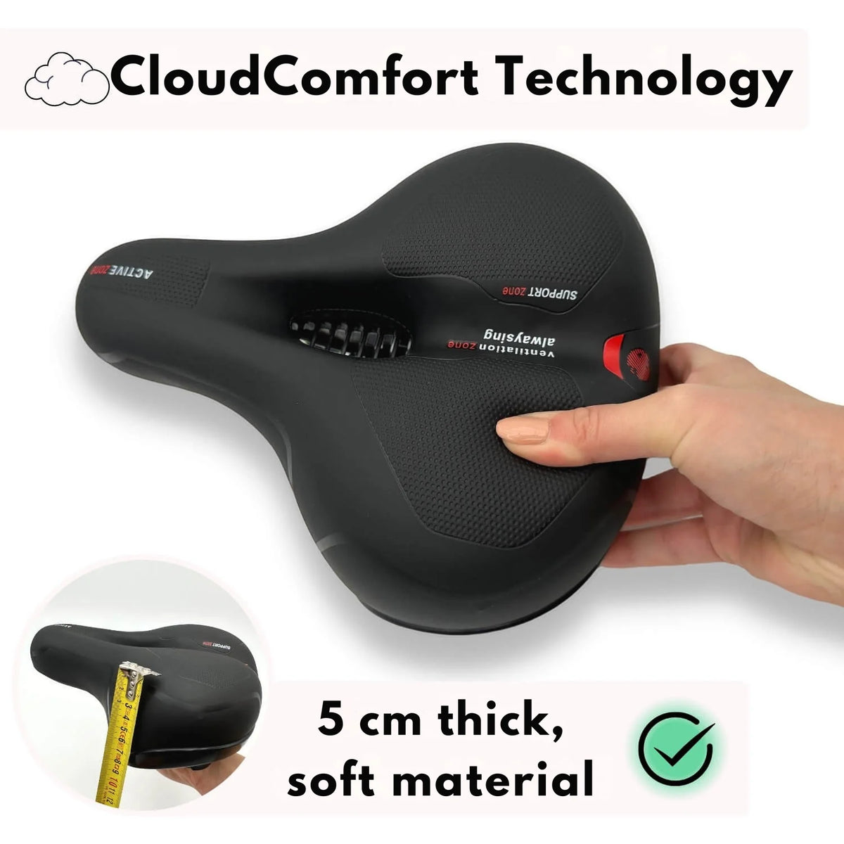 Bicycle Saddle Ergonomic Memory Foam Shock-Absorbing & Breathable