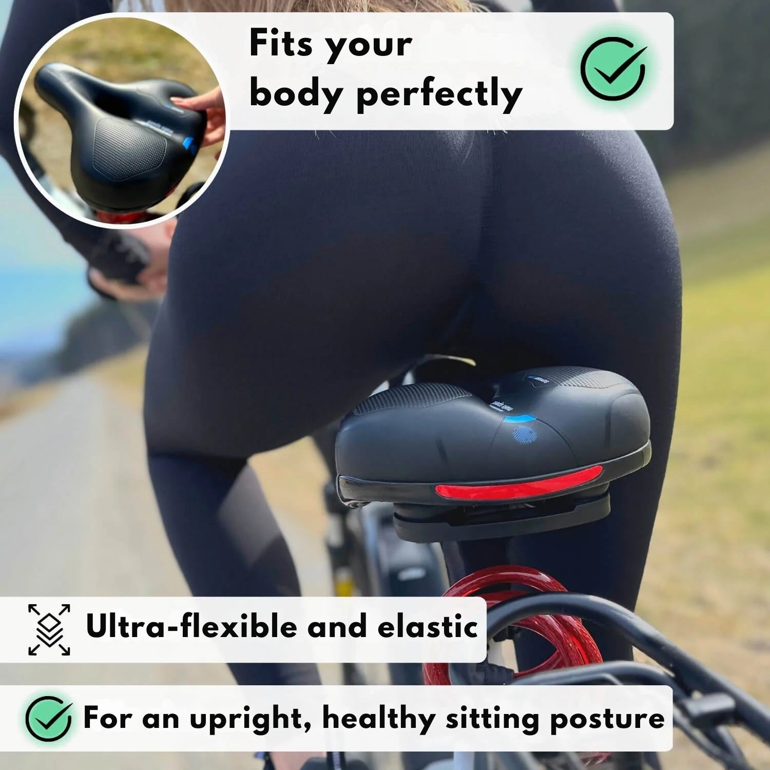 Bicycle Saddle Ergonomic Memory Foam Shock-Absorbing & Breathable