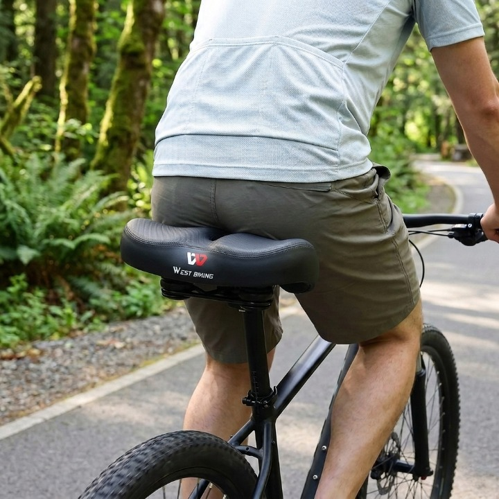 Bicycle Saddle Extra Wide Ergonomic Ventilated Channel