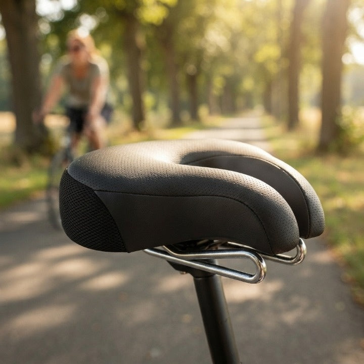Bicycle Saddle Noseless Pressure Relief Double Spring Suspension