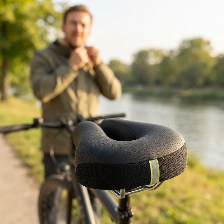 Bicycle Saddle Noseless Pressure Relief Double Spring Suspension
