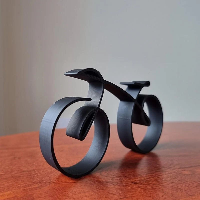 Bicycle Sculpture Minimalist Wireframe Matte Iron