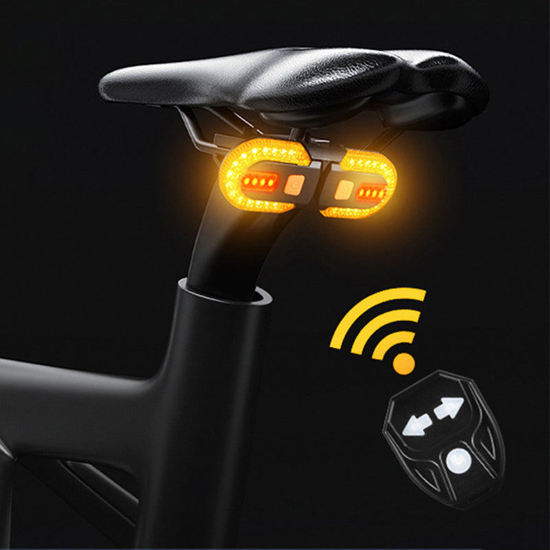 Bicycle Tail Light Wireless Remote & Turn Signals USB Rechargeable