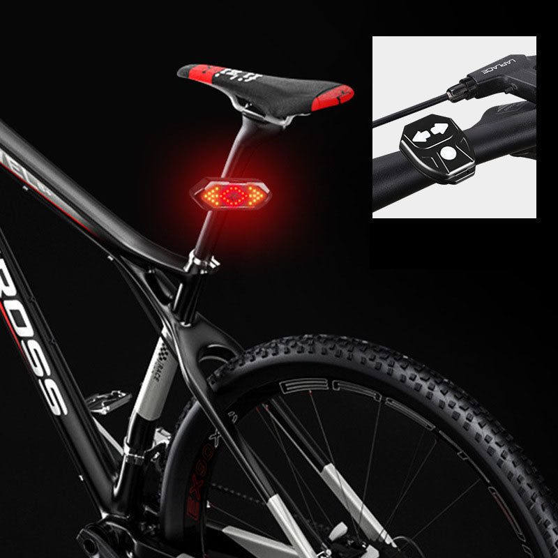 Bicycle Taillight Remote-Controlled Turn Signals USB-Rechargeable Waterproof
