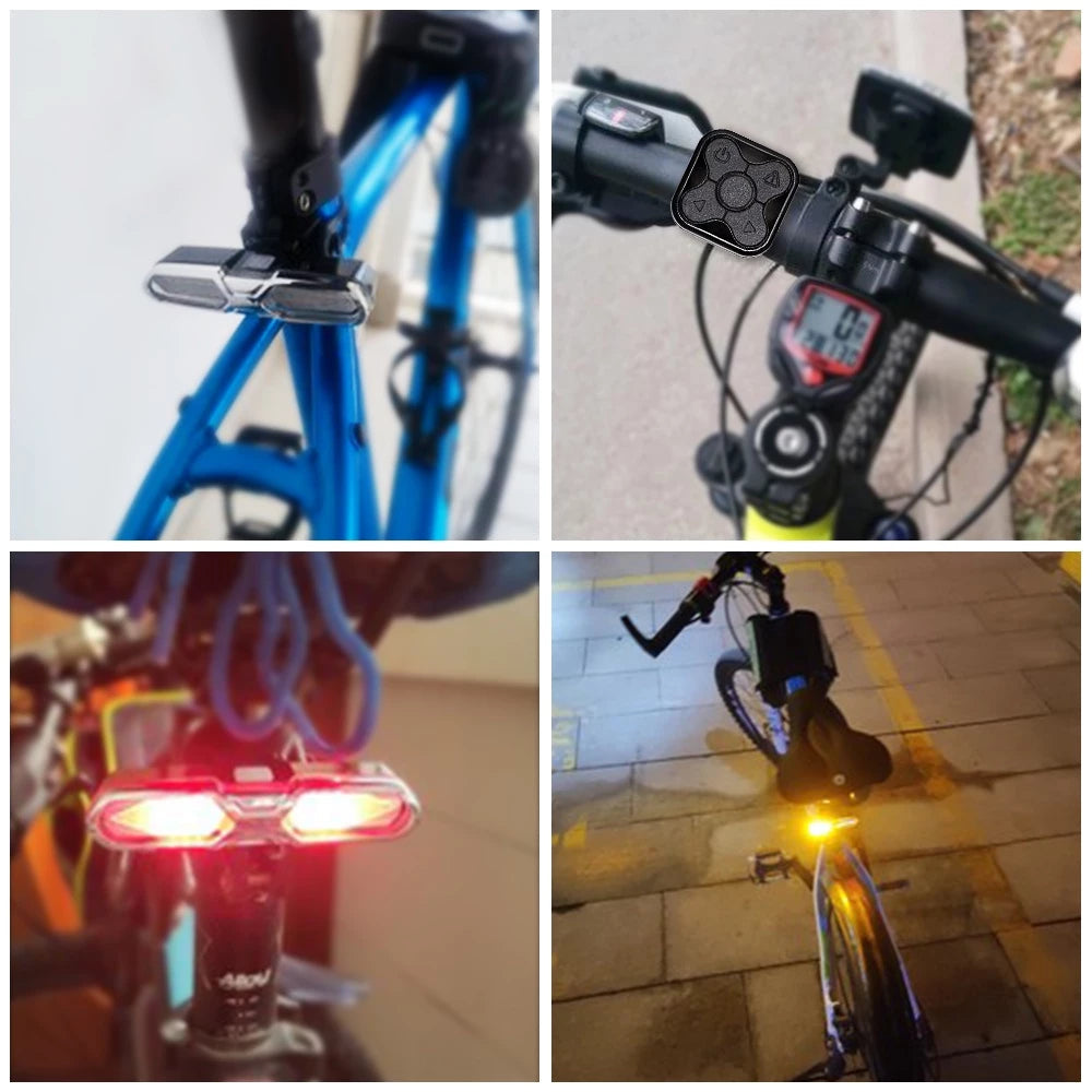 Bicycle Turn Signal Wireless Remote USB Rechargeable Waterproof