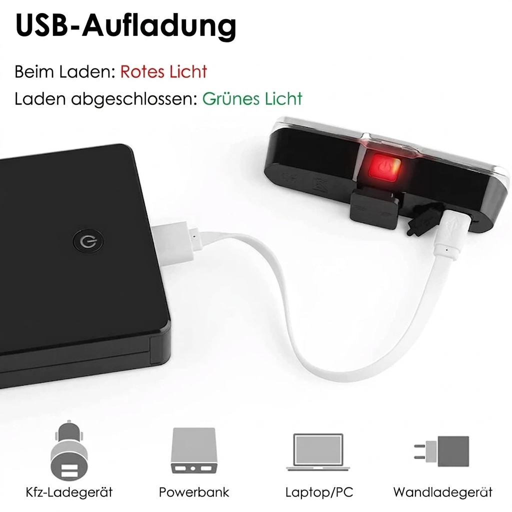 Bicycle Turn Signal Wireless Remote USB Rechargeable Waterproof