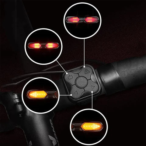 Bicycle Turn Signal Wireless Remote USB Rechargeable Waterproof