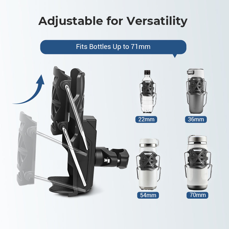 Bike Bottle Holder Adjustable Mount Universal Fit & Quick Access