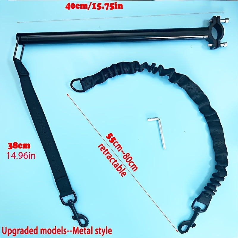Bike Dog Leash Shock-Absorbing Aluminum Frame & Stainless Steel Cable