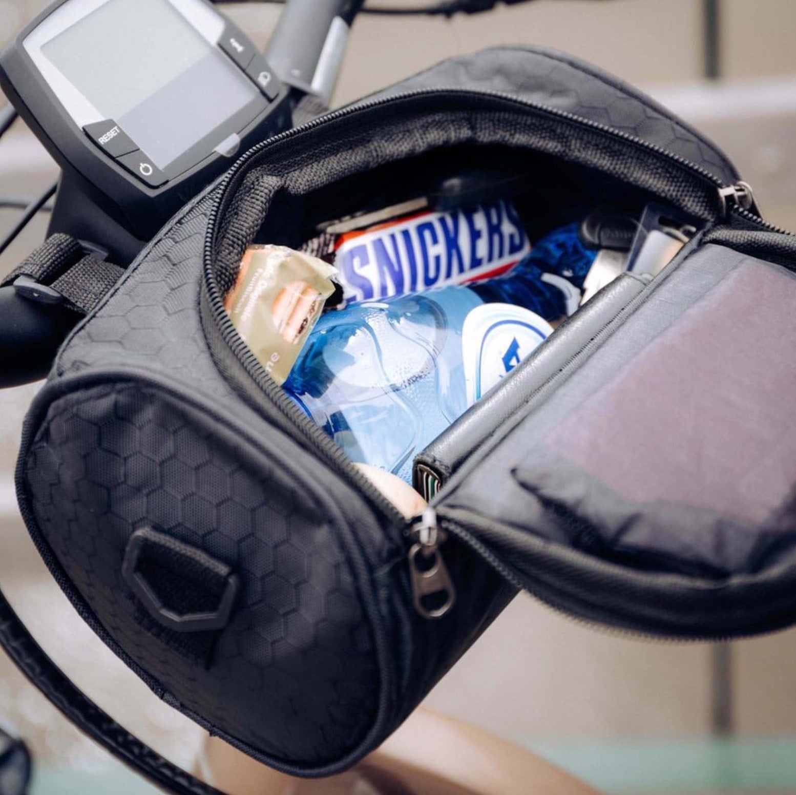 Bike Handlebar Bag Touchscreen Window Splash-Proof & Detachable Strap
