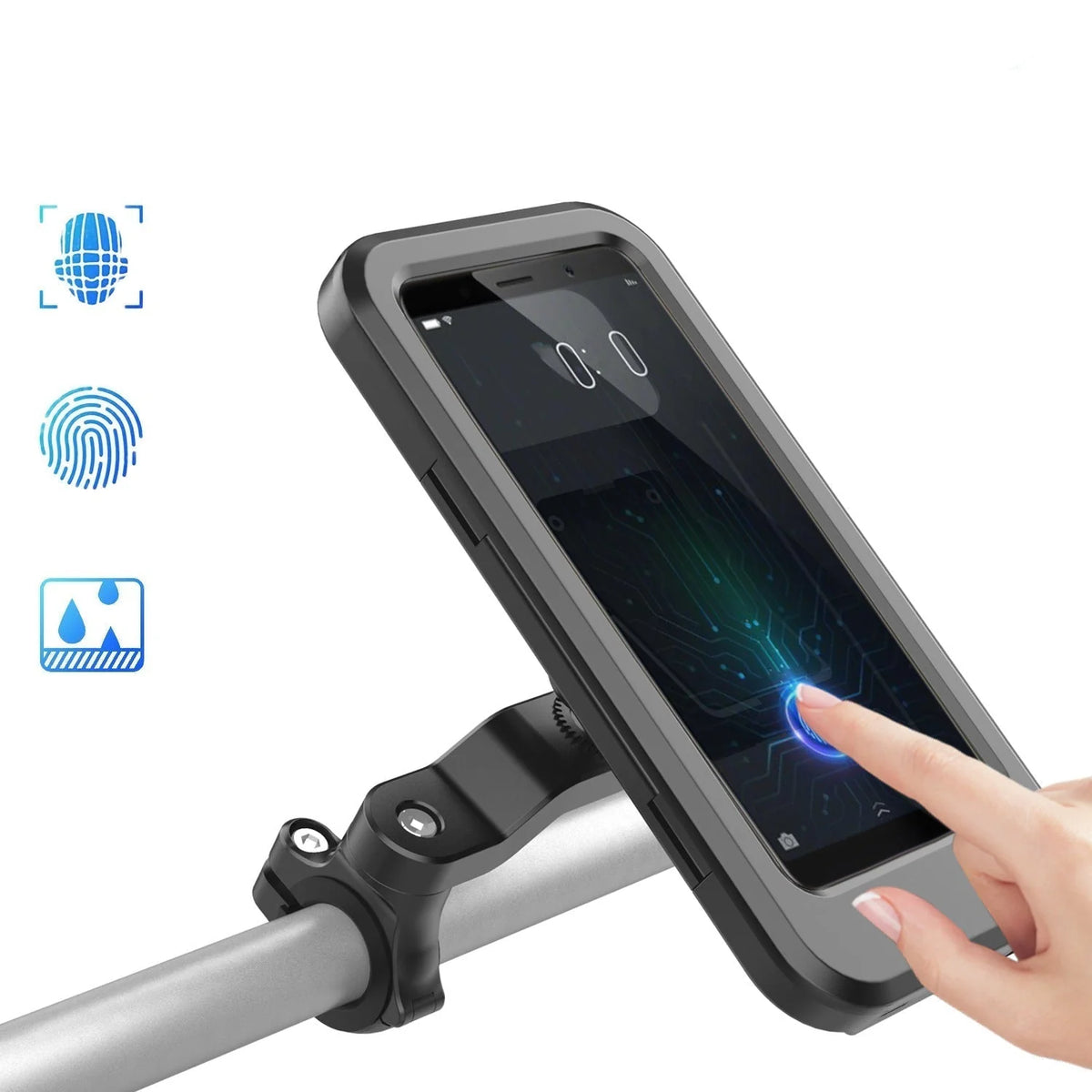 Bike Phone Mount Integrated 5000 mAh 15W Waterproof Touchscreen
