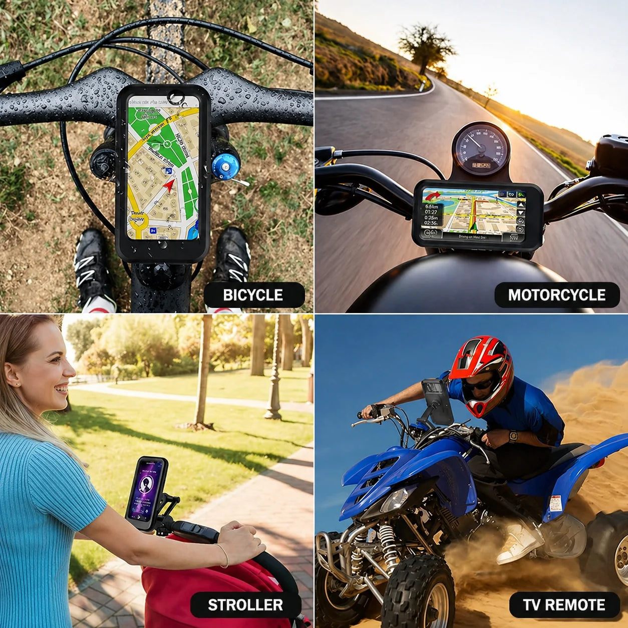 Bike Phone Mount Integrated 5000 mAh 15W Waterproof Touchscreen