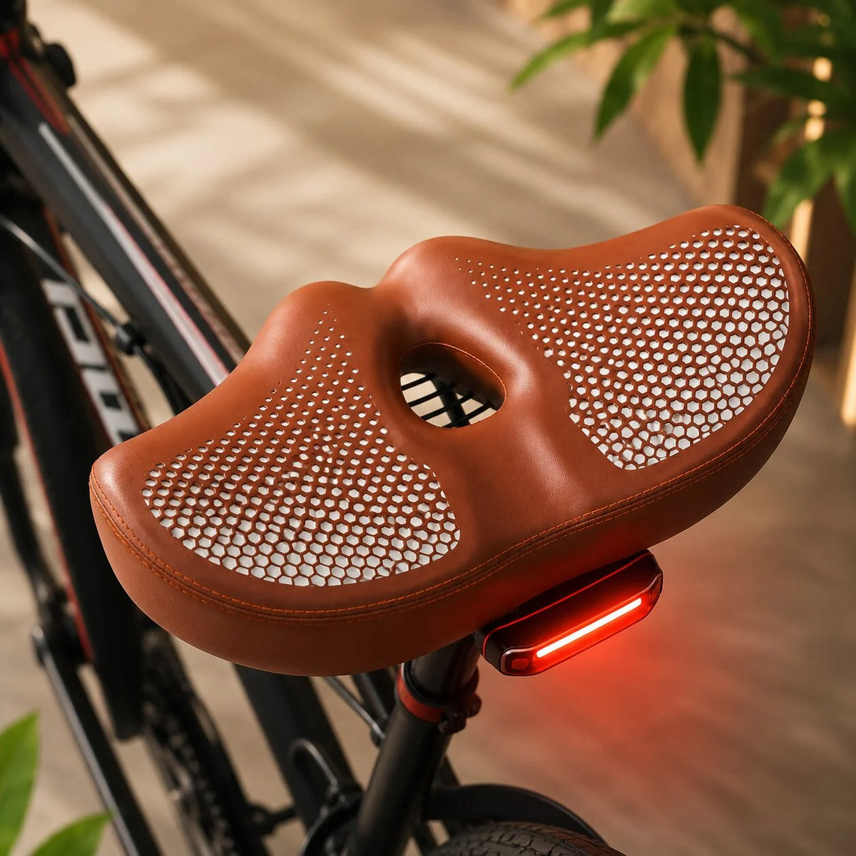 Bike Saddle Noseless Extra Wide Dual-Spring & High-Density Foam