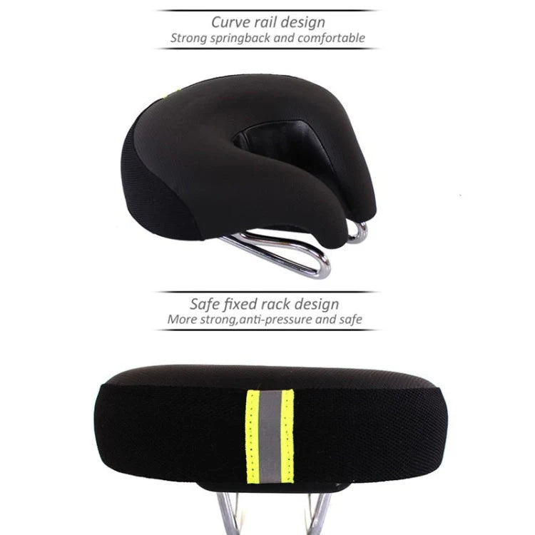 Bike Saddle Noseless Wide Ergonomic Padding & Spring Suspension