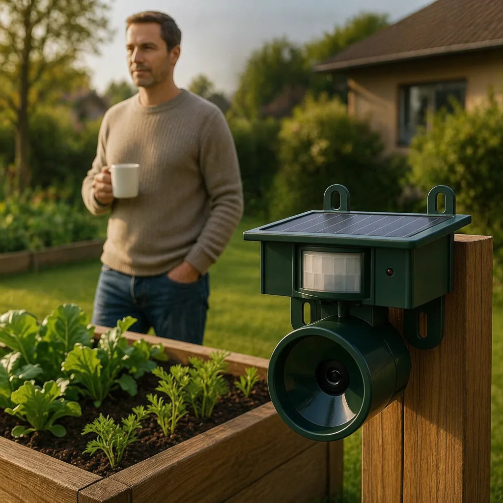 Bird Deterrent PIR Sensor Solar Powered Natural Predator Calls