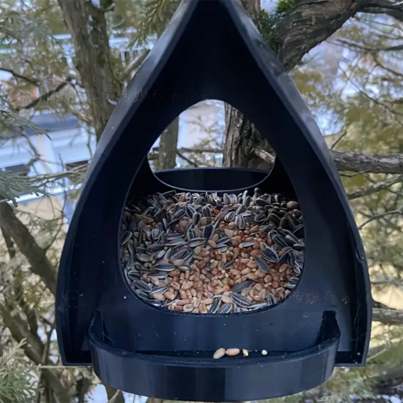 Bird Feeder Covered Weather-Resistant Hanging Loop & Perch
