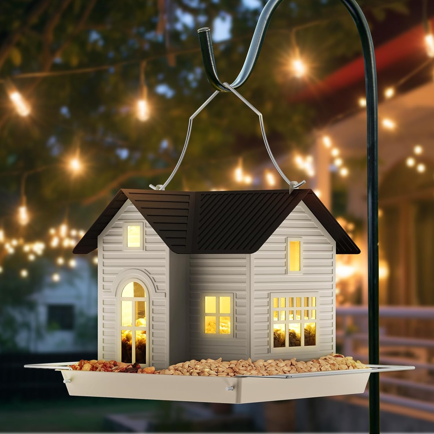 Bird Feeder Solar LED Weatherproof Metal