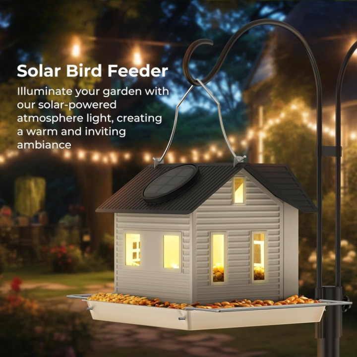Bird Feeder Solar LED Weatherproof Metal