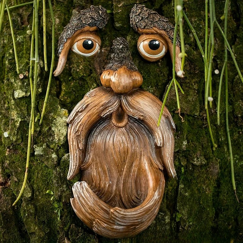 Bird Feeder Station Resin Tree Face Weatherproof Integrated Hanger