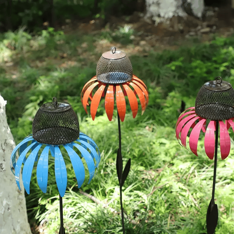 Bird Feeder Sunflower Design Weatherproof Metal