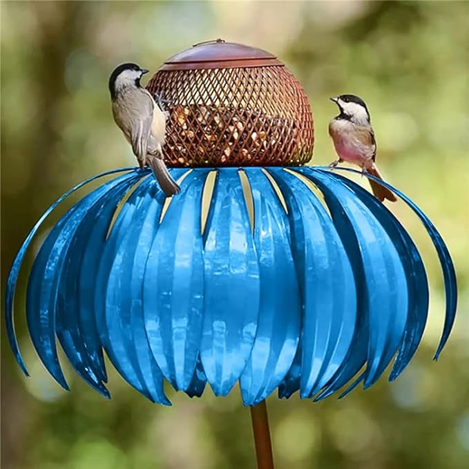 Bird Feeder Sunflower Design Weatherproof Metal