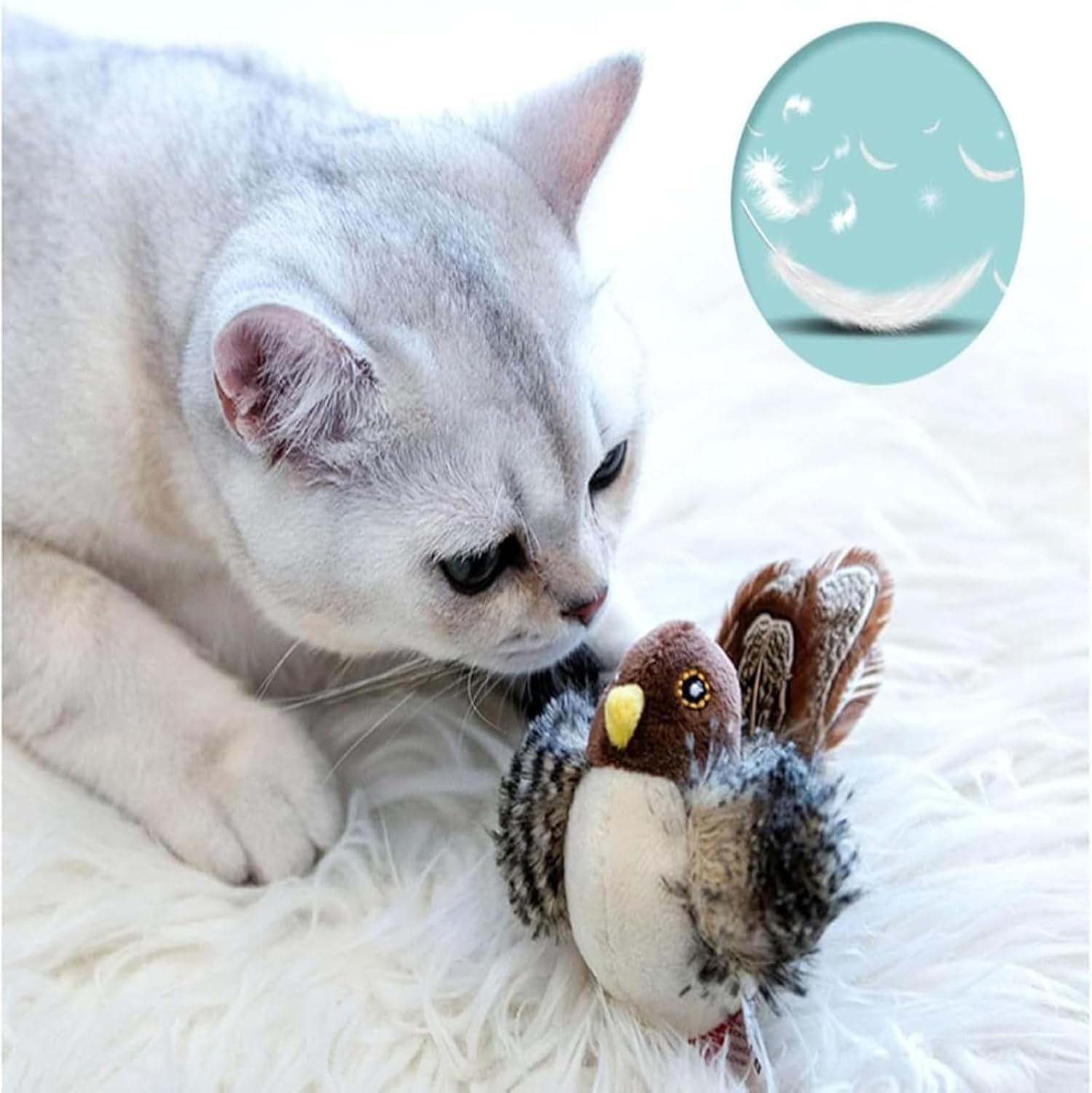 Bird Hunting Toy Rechargeable & Touch-Activated Fluttering Wings