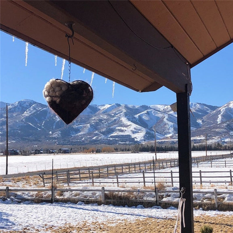 Bird Nesting Material Holder Heart-Shaped Iron Hanging Chain