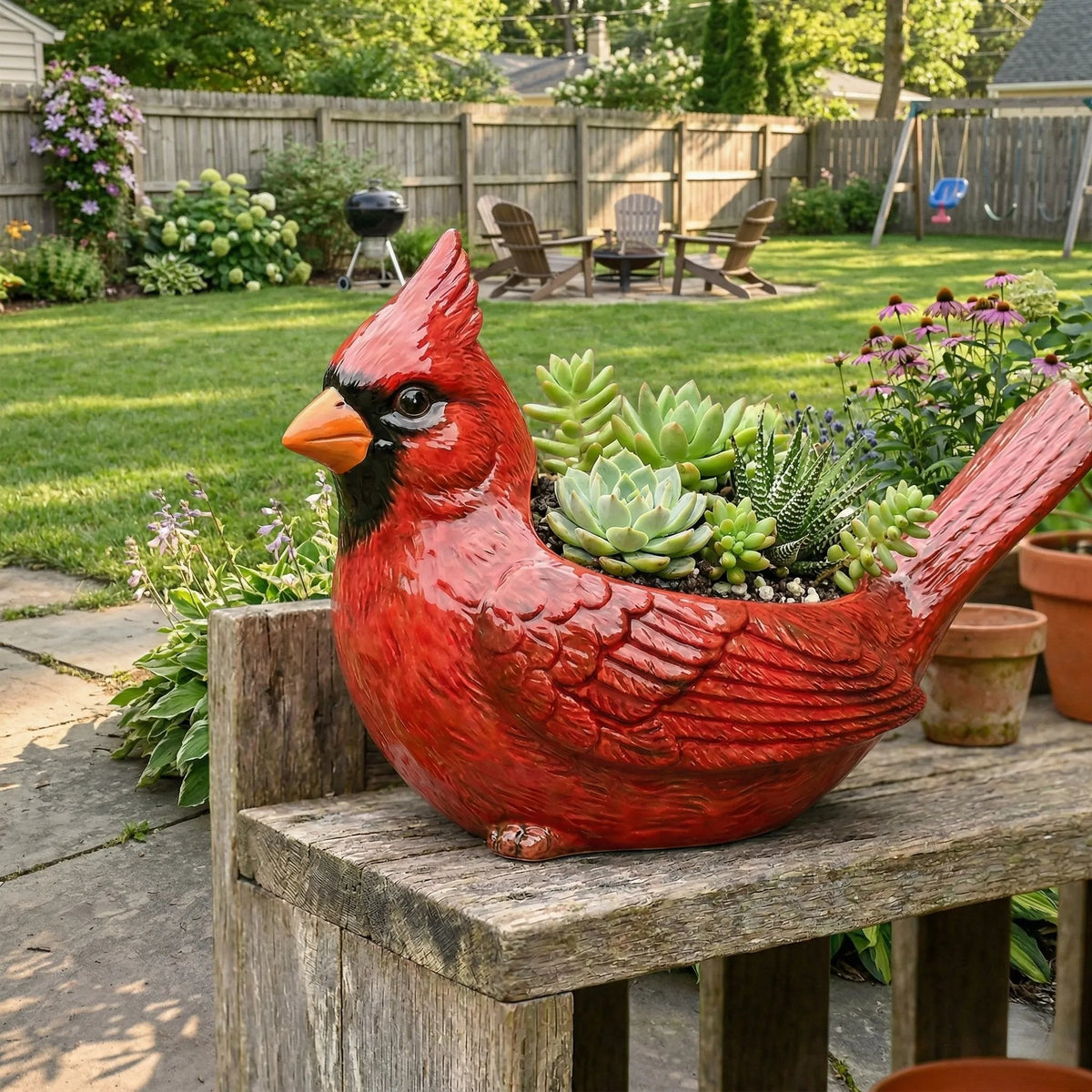 Bird Planter Ceramic Realistic Succulent Pot