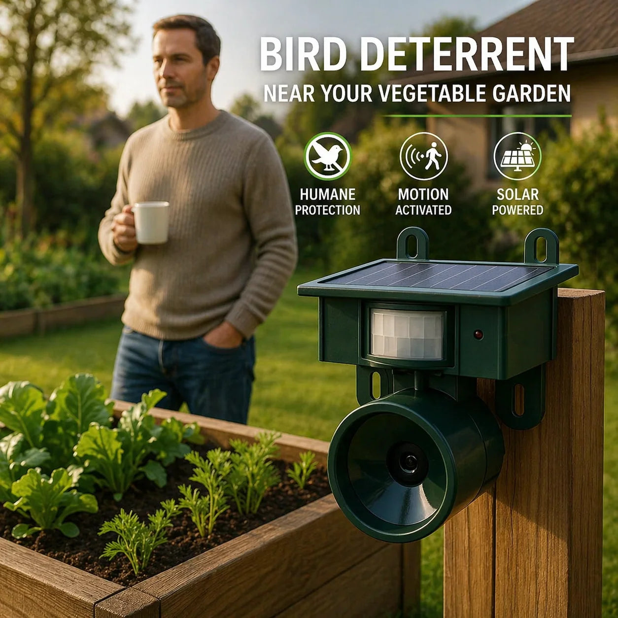 Bird Repellent Solar Motion Sensor & Predator Calls