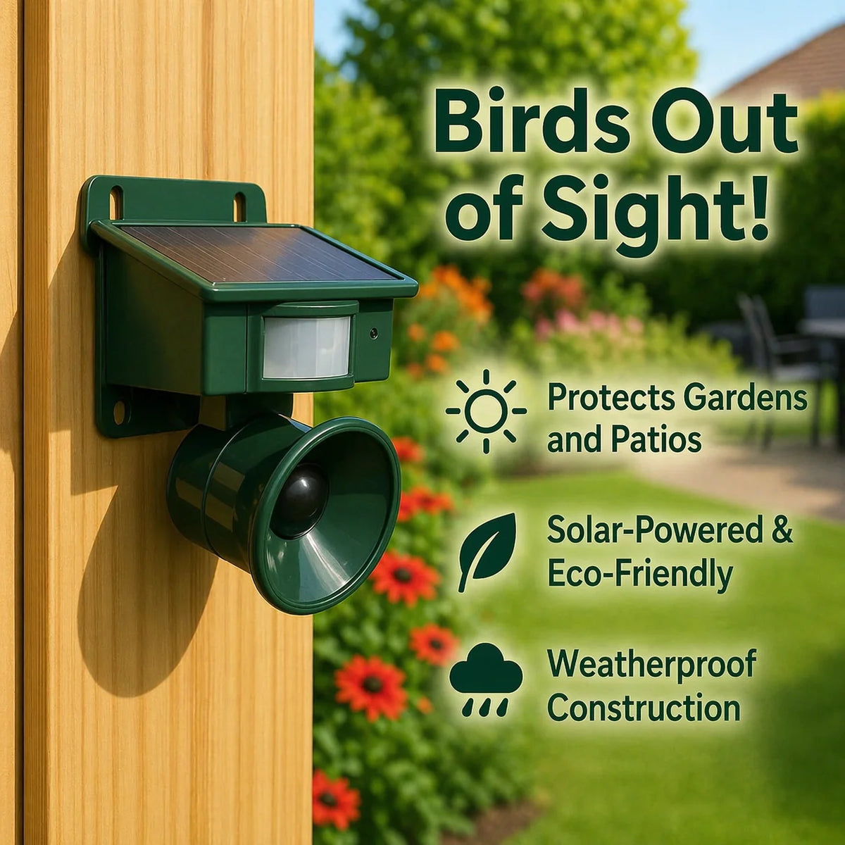 Bird Repellent Solar Motion Sensor & Predator Calls