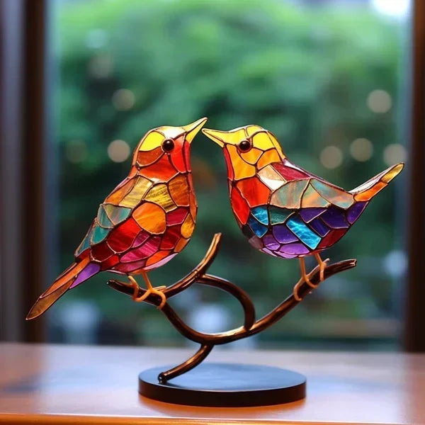Bird Table Lamp Handcrafted Acrylic Warm Ambient Light