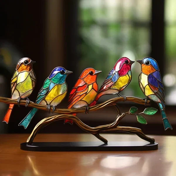 Bird Table Lamp Handcrafted Acrylic Warm Ambient Light