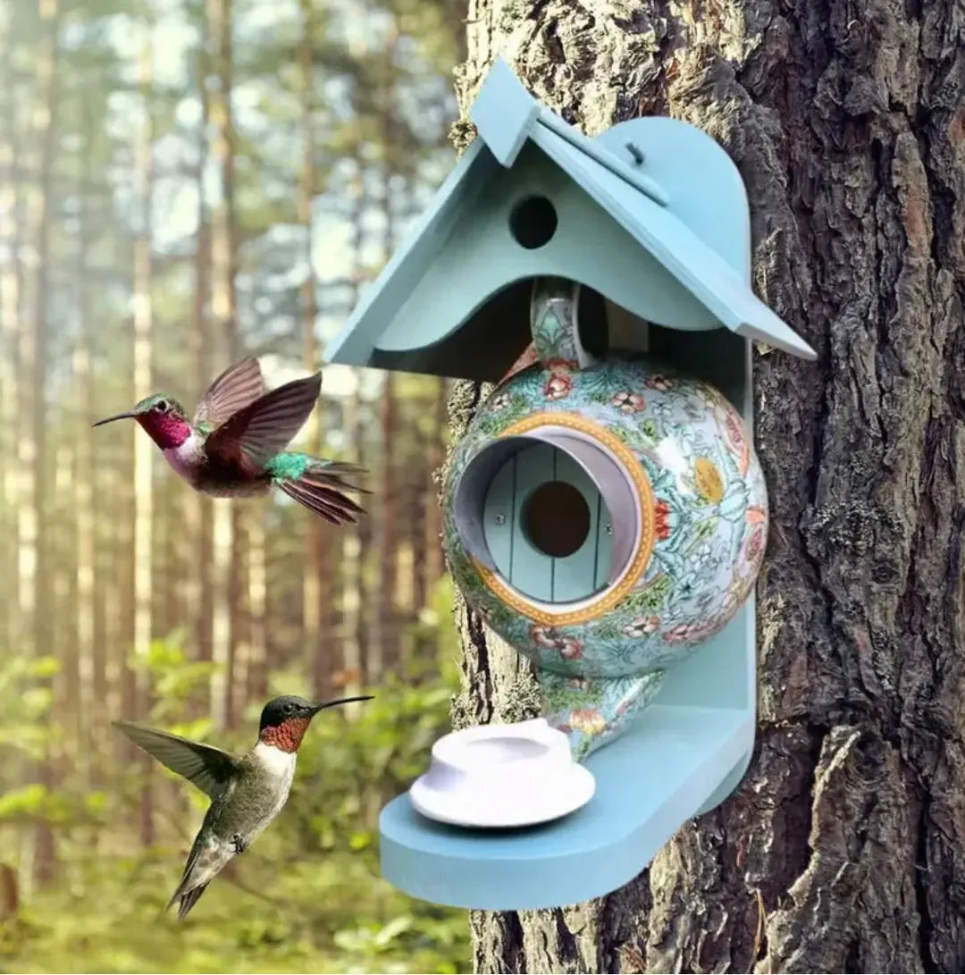 Birdhouse Teapot Design Handcrafted Weather-Resistant
