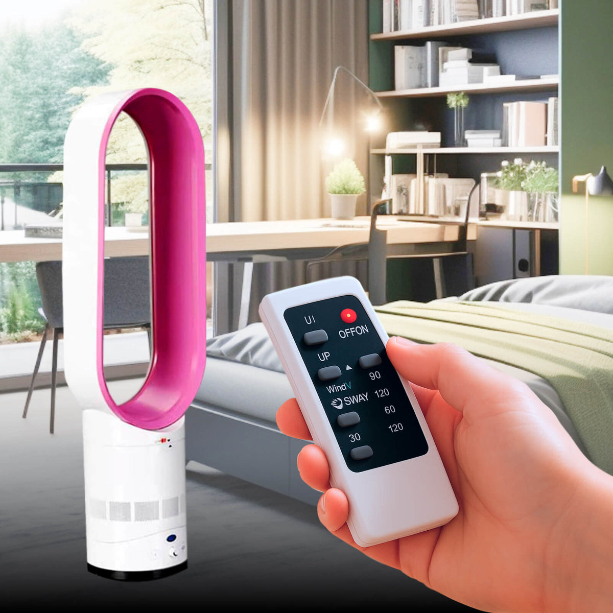 Bladeless Fan Remote Control Quiet 40 cm