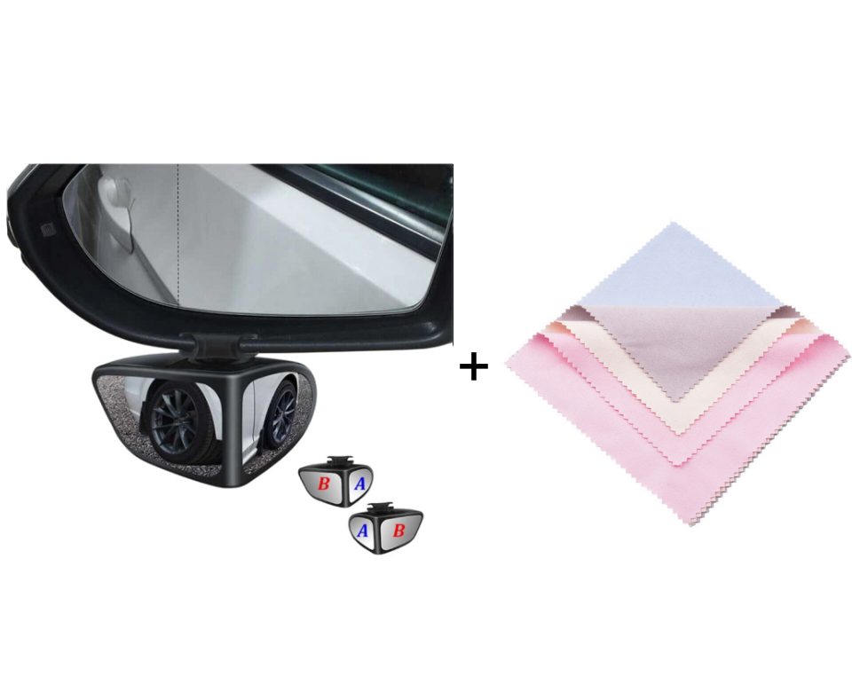 Blind Spot Mirror Dual-Lens 360° Adjustable & Self-Adhesive