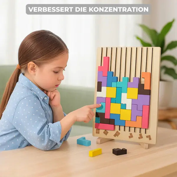 Block Puzzle 20-Piece Colorful FSC-Certified Wood