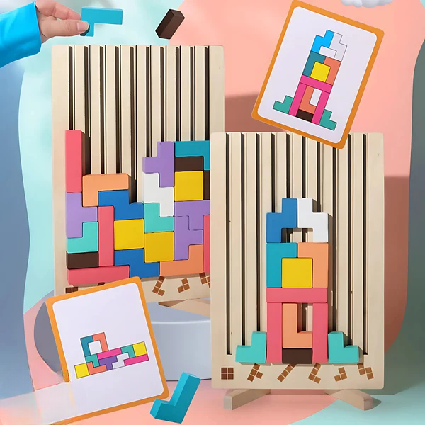 Block Puzzle 20 Piece Colorful FSC-Certified Wood