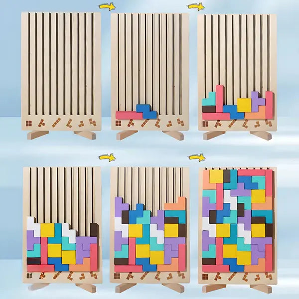 Block Puzzle 20-Piece Colorful FSC-Certified Wood