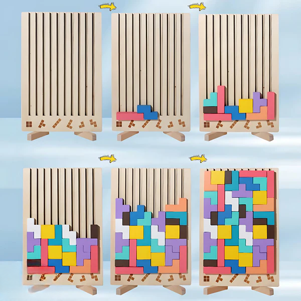 Block Puzzle 20 Piece Colorful FSC-Certified Wood
