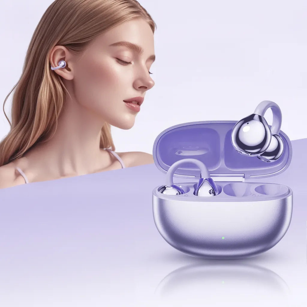 Bluetooth Earphones Open-Ear Clip AI Noise Reduction