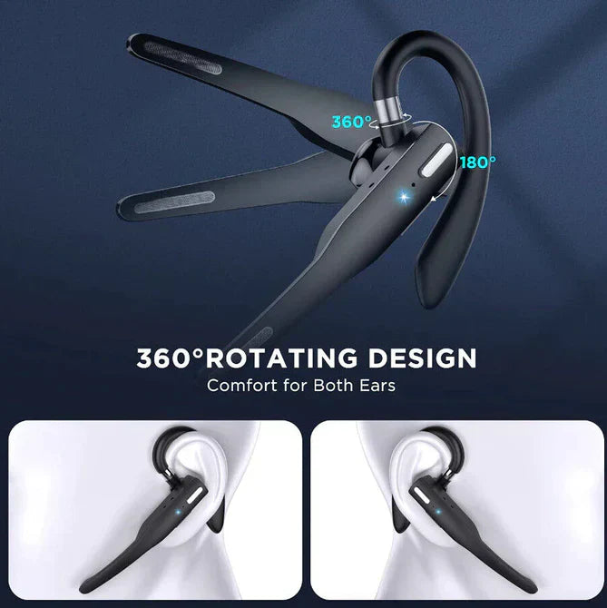 Bluetooth Headset Noise-Cancelling Mic 25-Hour Talk Time