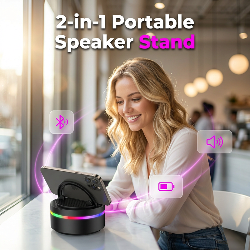 Bluetooth Speaker Phone Stand RGB Lighting