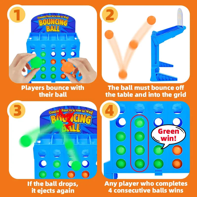 Board Game Four-in-a-Row Compact & Portable
