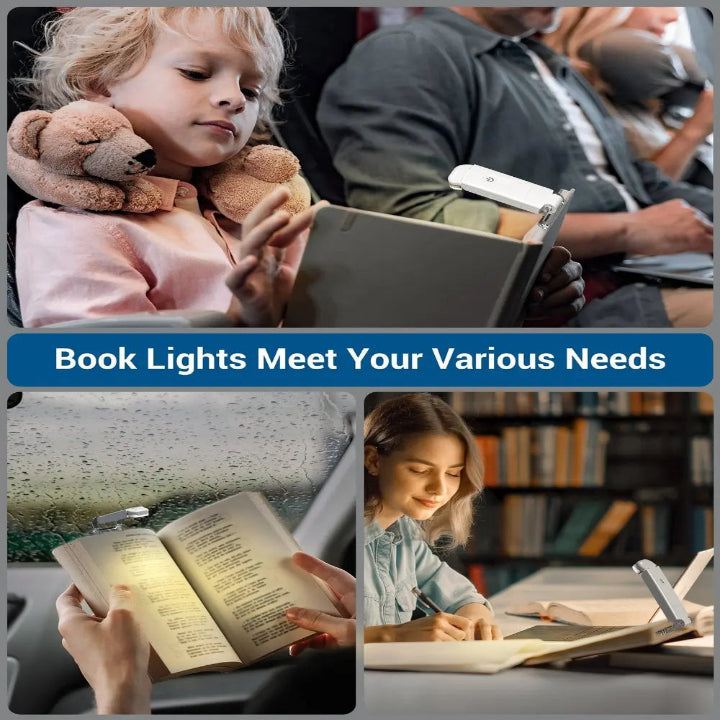 Book Light USB Rechargeable Flexible Neck Warm & Bright LED