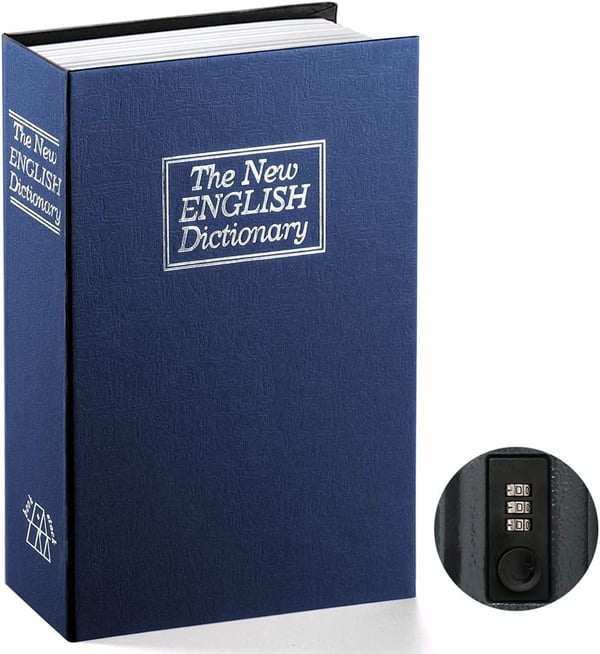 Book Safe Discreet Bookshelf Disguise Key Or Combination Lock