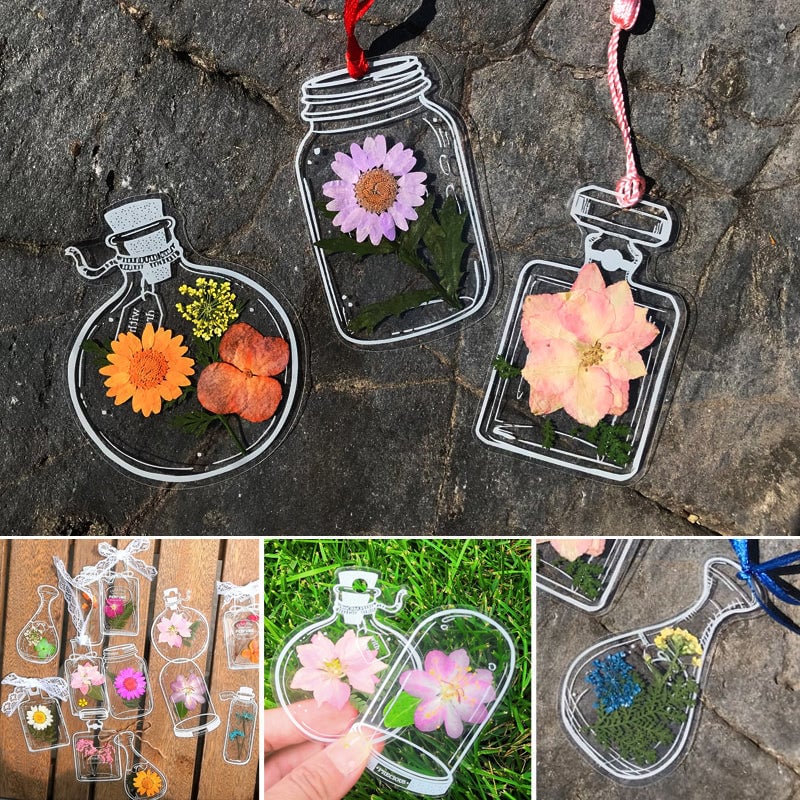 Bookmarks Acrylic Real Dried Flowers Set of 30